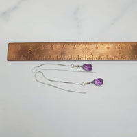 Drops of Amethyst Thread Earrings