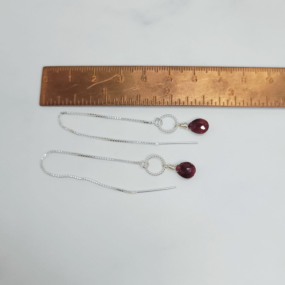 Ruby Thread Earrings