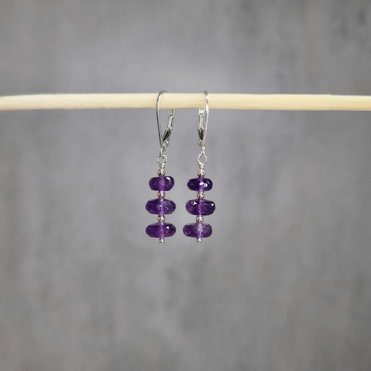 Amethyst Trio Earrings