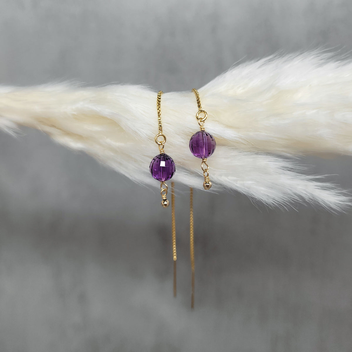 Swaying Violets Thread Earrings