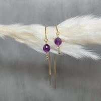 Swaying Violets Thread Earrings