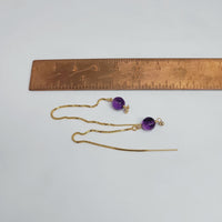 Swaying Violets Thread Earrings