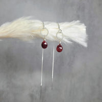 Ruby Thread Earrings