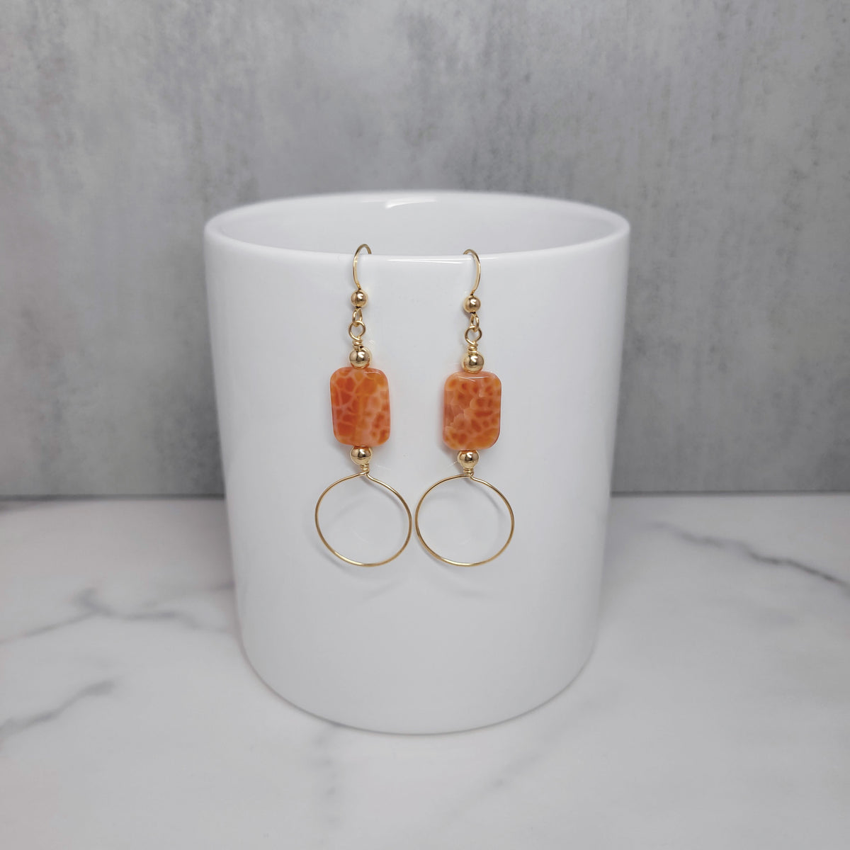 Autumn Foliage Agate Earrings