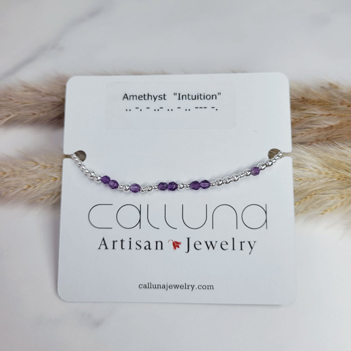 Morse Code Intuition Amethyst & Sterling Silver Bracelet